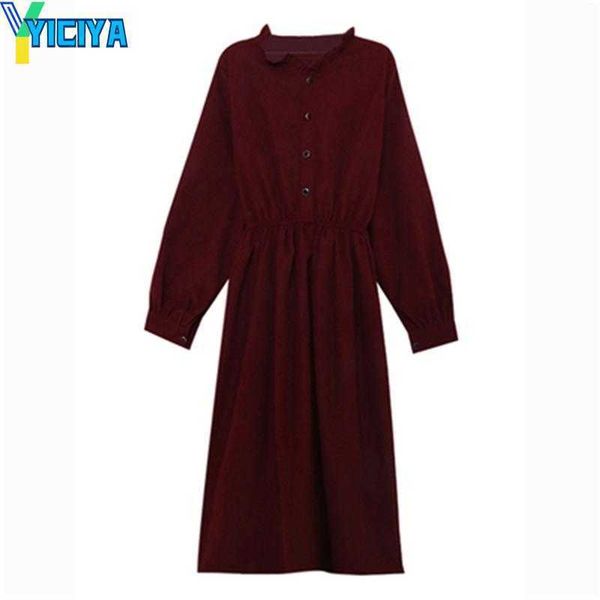 

yiciya casual dresses arrivals vintage long sleeve women's dress solid ruffles 2023 spring large size female slim pleated lady vestido, Black;gray