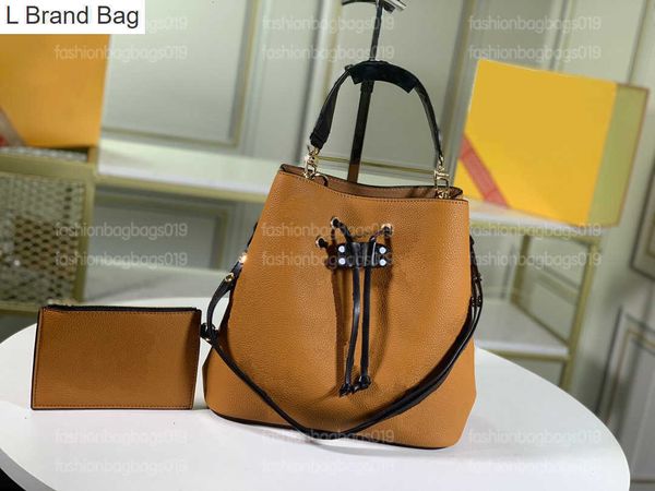 

l brand bag tote neonoe bucket bag womens designer luxurys crafty m56888 handbag shoulder bags flower printing neo noe drawstring crossbody, Black