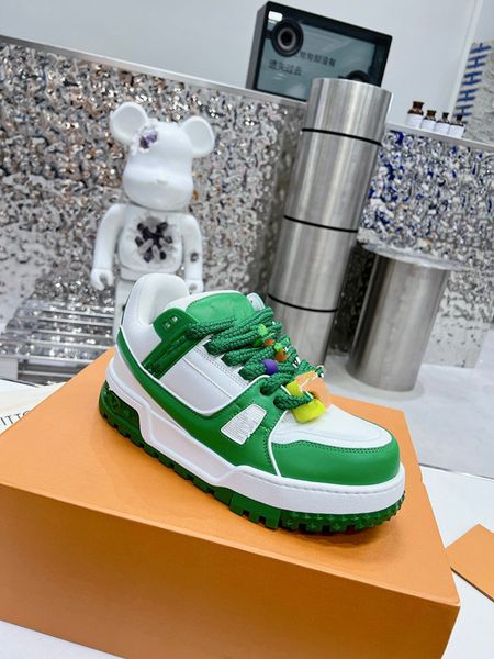 

luxury casual shoes classic men women calfskin shoes vintage sneakers reflective sneaker print 0522, Black