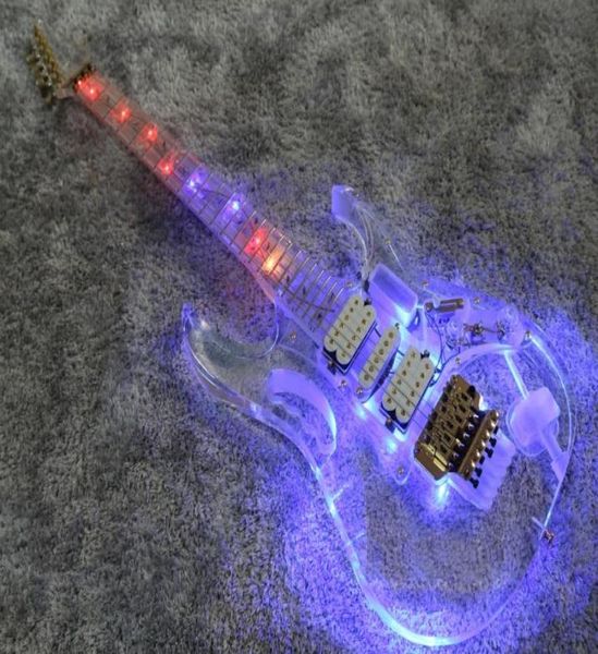 

good quality led light acrylic electric guitar01234563917909