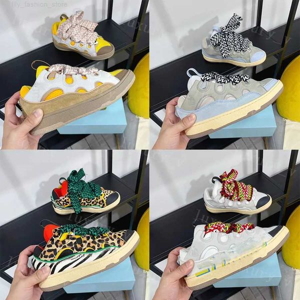 

designer casual shoes men women curb sneakers italy leather nappa calfskin suede trainers mesh woven sneaker rubber platform shoe with box, Black