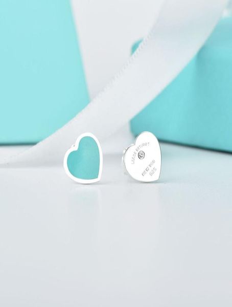 

s925 sterling silver sweet heart designer stud earrings for women luxury brand letters cute ol engagement asymmetrical ear rings e1528776, Golden;silver