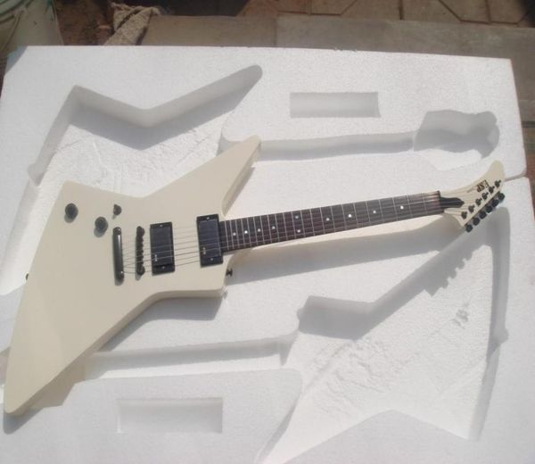 

white 6 strings james hetfield lefty electric guitar metallic team used custom left handedguitar rosewood fretboard backhand guit2767001