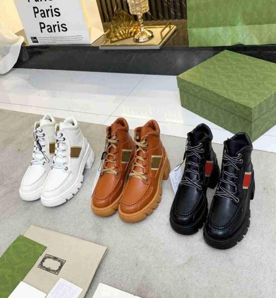

women interlocking double g ankle boots embroidered ladies leather strap bootis winter coarse heel woman desert boot 100 leathers5616953, Black