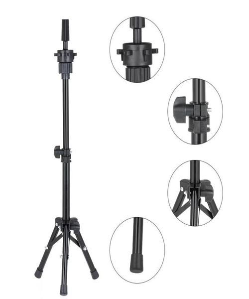 

salon false head hair holder clamp adjustable hairdressing wig hair tripod training holder mannequin head wig stands tools7149683