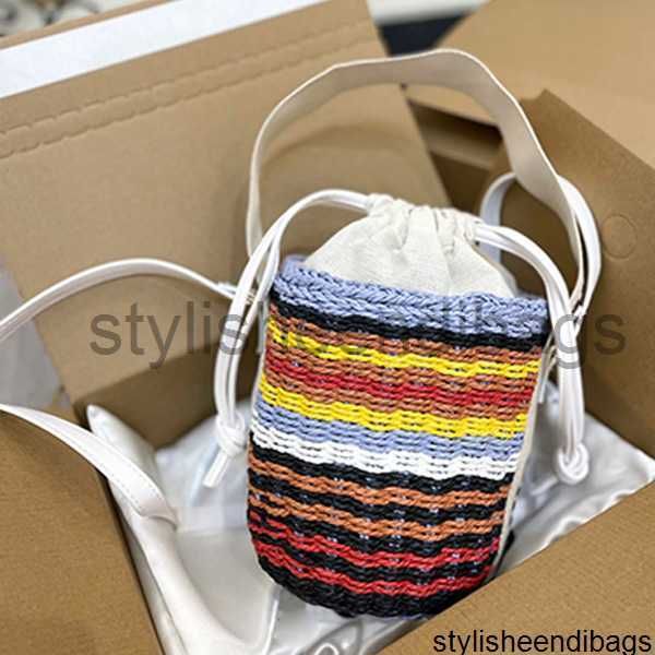 

stylisheendibags basket bags rainbow totes straw bag designer handbag new fashion bucket bags messenger rattan bag basket summer handbags ho