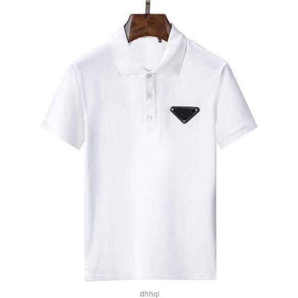 

2023 mens polos shirt lapel designer t-shirts summer polo man with letters triangle tshirts short sleeves casual clothingag1nzp3k, White;black