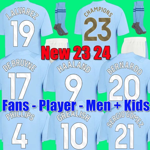 

haaland soccer jerseys mans cities kits grealish alvarez bernardo mahrez erling 23 24 manchesters jersey de bruyne foden 2023 football shirt, Black;yellow