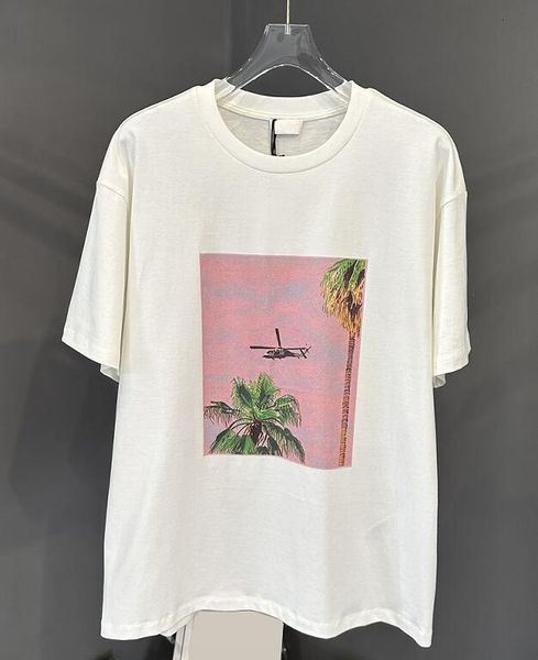 

women beach printed crew-neck short sleeves t-shirts, White