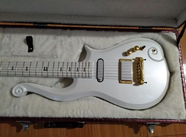 

super rare prince cloud white electric guitar alder body maple neck wrap around bridge deluxe purple croco leather hardcase whi2775998