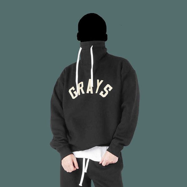 

men's hoodies fashion ess designer hoody chaopai fog sweater ess brushed pullover head letter flocking printing loose shoulder fall aut, Black