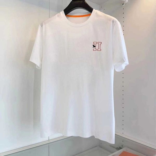 

summer mens t shirt mercerized cotton simple short sleeved shirts designer t shirt embroidery tee men women oversized t-shirt, White;black