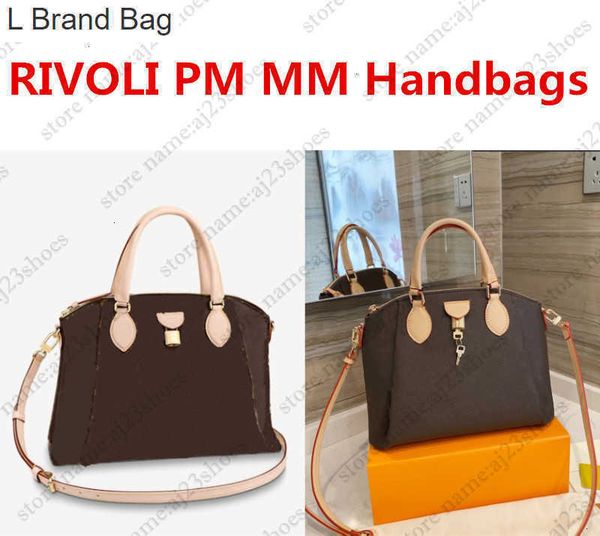 

l brand bag rivoli pm mm luxury handbags vintage womens designer bags draped gusset padlock cross body bag m44546 au1k, Black