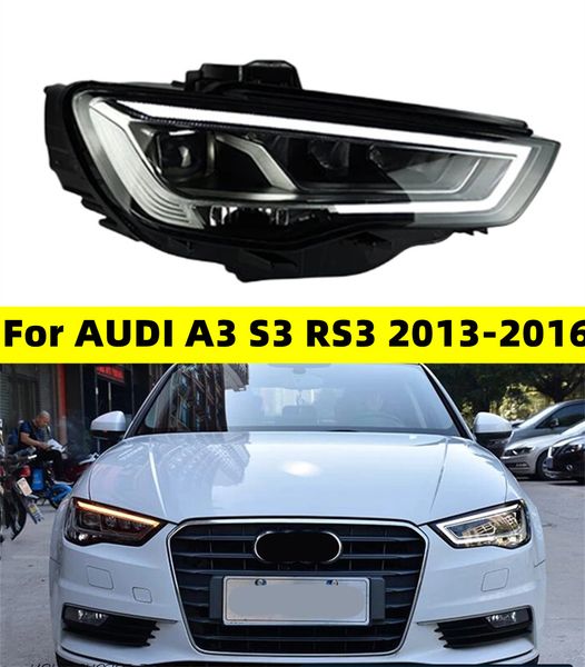 

car head lights for audi a3 8v sedan sportback 2013-20 16 s3 led auto headlight assembly upgrade bicofal lens front lamp