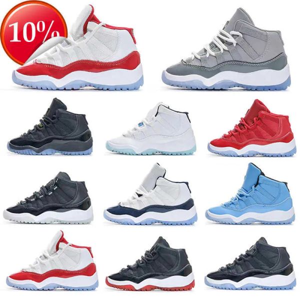 

2022 kids 11s kid basketball shoes space cool grey jam bred concords youth fashion boys sneakers children boy girl white athletic to rxc, Black