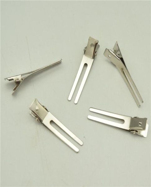 

100pcs 45cm double prong alligator curl clips for hairbow hair bows hair accessory diy jewelry findings7130394, Blue;slivery