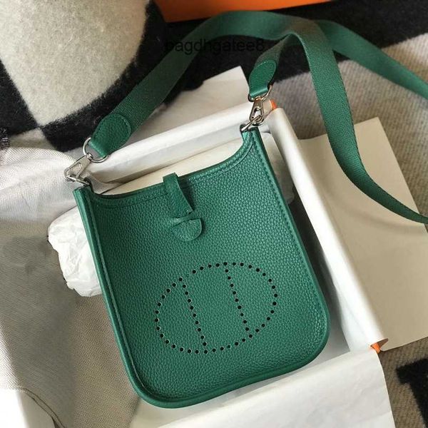 

designer bag litchi tote 2023 evelynbag bags h pattern small real leather out genuine casual cowhide hollow shoulder crossbody women's