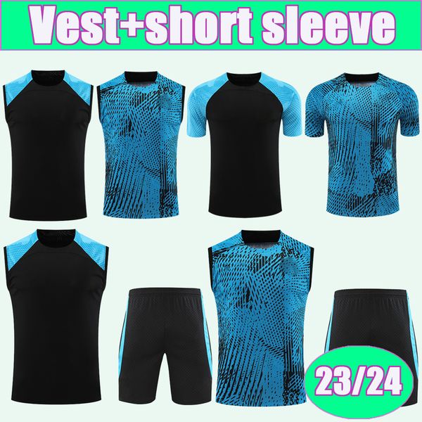 

2023 2024 lukaku barella training wear short sleeve kit soccer jerseys dzeko lautaro skriniar brozovic j. correa gosens football shirt vest, Black