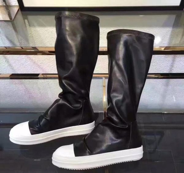 

stretch autumn winter over the knee boots women black khaki thick white bottom flat platform shoes thigh high boots long boots9152979