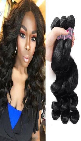 

ishow virgin hair extensions weft human hair bundles loose wave whole peruvian weave for women all ages natural black 828inch921458710879