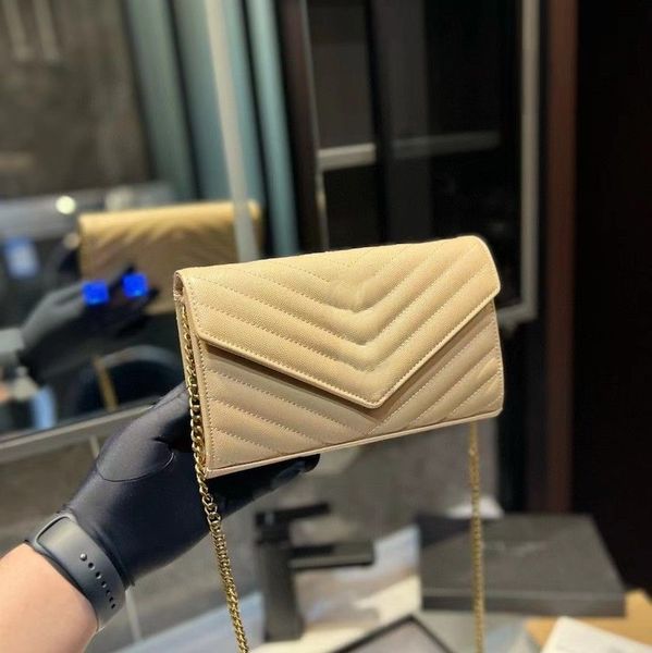

fashion handbags shoulder luxurys designer bags metal chain gold silver women handbag genuine leather bag flip cover diagonal messenger cros