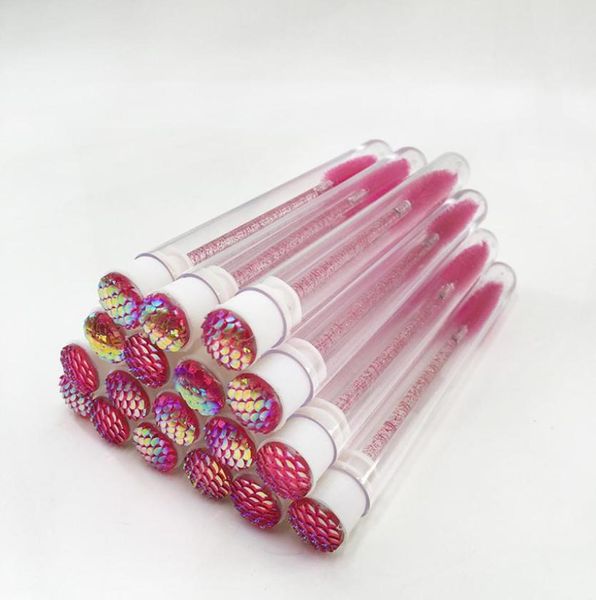 

2021 new arrivals reusable eyebrow brush tube disposable eyelash brush diamond colorful clear bottle eyelash mascara wands brushes2211753