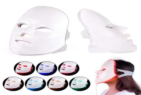 

health beauty 7 colors lights led pon pdt facial mask face skin care rejuvenation therapy device portable home use9862715