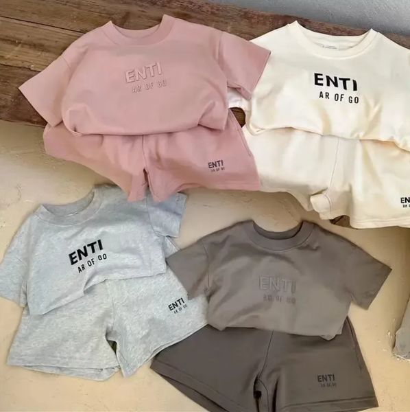 

designer baby kids clothing boys girls clothes sets summer luxury tshirts and shorts tracksuit children outfits short sleeve shirts pants ki, White
