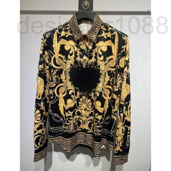 

designer fashion mens casual shirt shirts full print medusa silk shirt loose thin coat men lapel long sleeve t ki4f, White;black