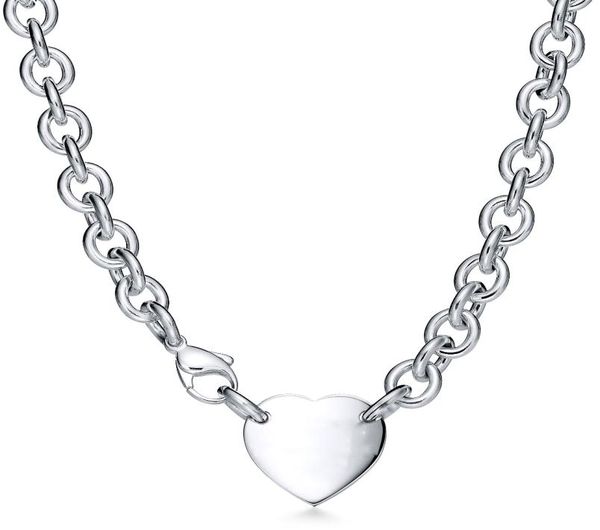 

heart necklace womens stainless steel couple pendant jewelry on the neck valentine day gift for girlfriend accessories whole c4152122, Silver