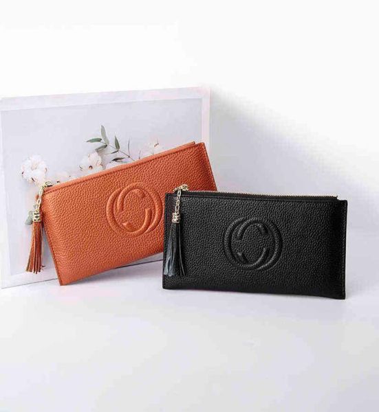 

ellovado genuine leather wallet woman large capacity card clutch bag pure color allmatch zipper coin purse money phone case bag x26937968, Red;black