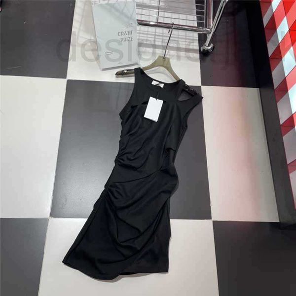

basic & casual dresses designer 2023 summer new sweet cool spicy girl style small fold show thin irregular shape dress d2c3, Black;gray