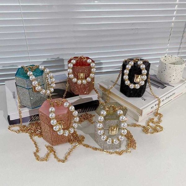 

this years bag fashion rhinestone trendy girl chain crossbody mini pearl hand dinner