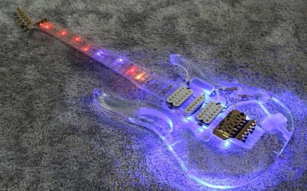 

good quality led light acrylic electric guitar01234563797409