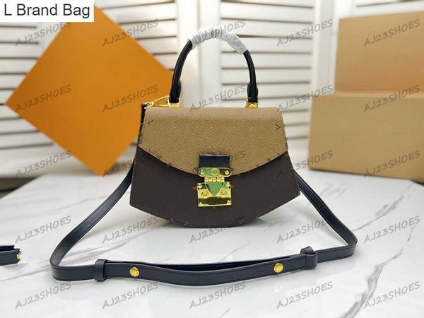 

l brand bag tilsitt handbage luxurys designer bags geometric curved shape tote bag m46548 vintage classic casual leather flap crossbody with, Black