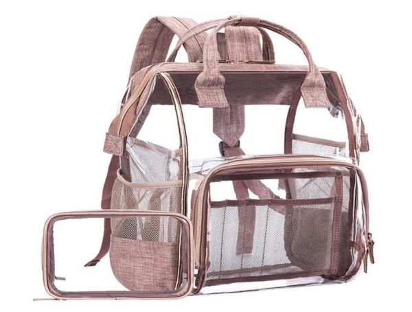 

large capacity backpack bag transparent bag backpack student clear travel women transparent8731751