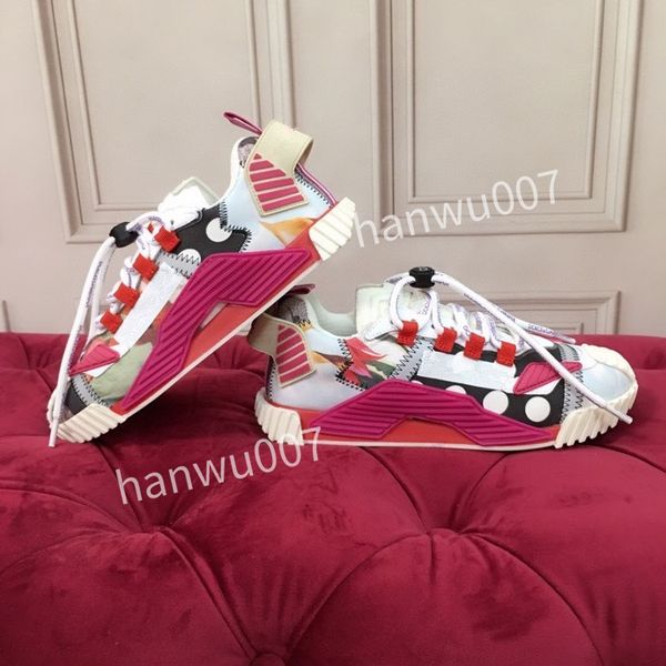 

new luxury designer sneakers calfskin casual shoes leather trainers all-match stylist sneaker leisure shoe platform lace-up, Black