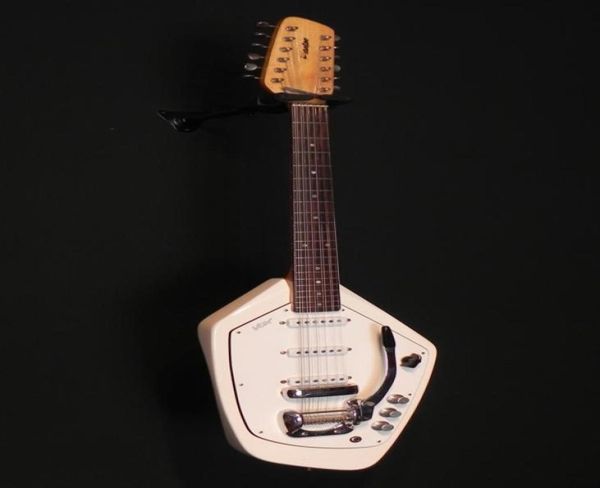 

rare 60s 12 strings teardrop phantom xii shaped body white electric guitar 3 single coil pickups vintage tuners white pickguard9959335