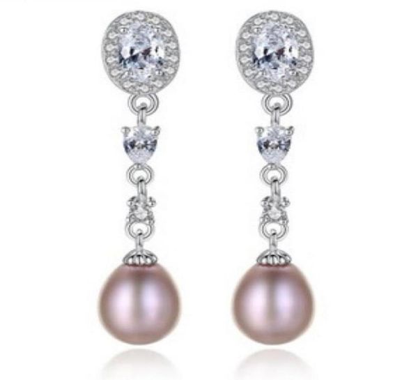 

low diamond crystal zircon pearl lady039s earings 349538617808841274, Silver