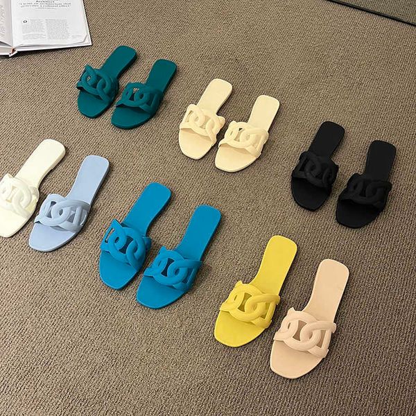 

h sandales pig nose flat bottom slippers for women in summer outwear fashion fairy wind cooled slippers 2023 new soft bottom sandals tempera, Black