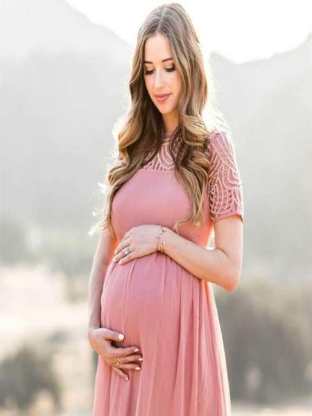

new 2021 maternity lace dress women clothes pography props elegant pregnant dress female long dress pregnancy po shoot q07138842564, White