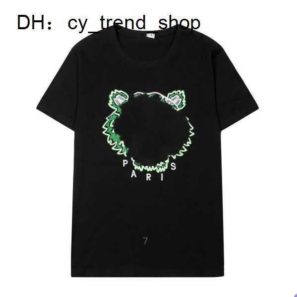 

designer women's t-shirt men's tiger head embroidered crewneck luxury loose short sleeve sports classic 13 1wv7 101, White;black