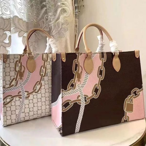 

tote bag women designer shoulder purse real leather makeup bag old flower crossbody bags wallet chains ropes printed adjustable removable ca