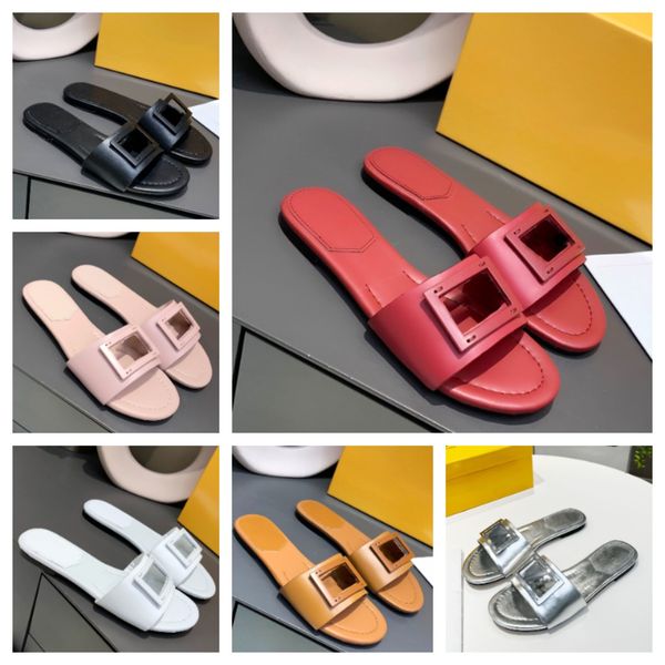 

cutout flat sandals slippers slides flat heels square open-toe flattie womens red luxury designers signature leather outsole pretty bottoms, Black