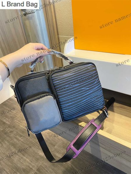 

l brand bag messenger multipocket bag multi-pocket shoulder bags designer outdoor versatility purse wallet cross body totes travel patchwork, Black