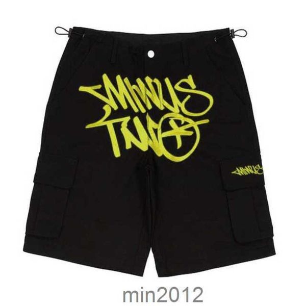 

minustwo cargos printed panel cargo pants trendy casual high street shorts ins super and versatile af1tpoq, White;black