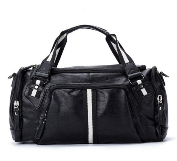 

pu leather men travel shoulder bags overnight duffel weekend outdoor handbag luggage large tote bags leisure business lapcross6893265
