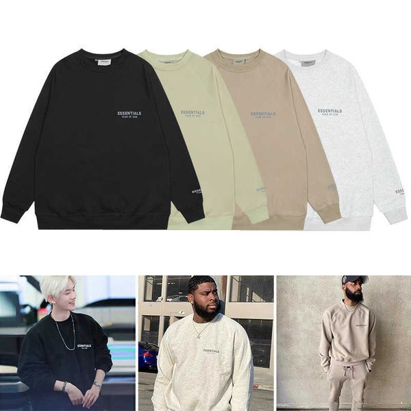 

men's hoodies fashion ess designer hoody fog double line ess american high street brand autumn winter reflective sweater ins, Black