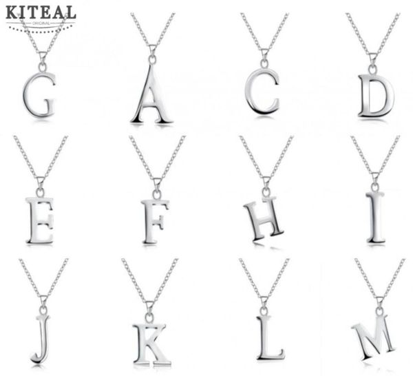 

silver necklace english letter capital pendant necklace shine 18inch collares 925 joyas smts60021771037