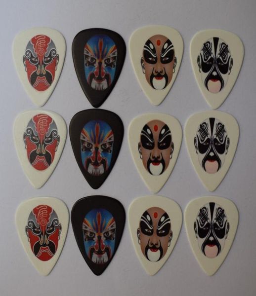 

12pcs 071mm new popular beijing opera masks rock band musical plectrums guitar picks4765322